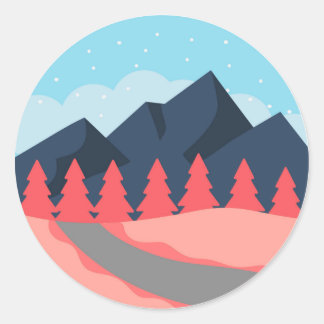 Sticker Rond Sous le Vaste Bleu