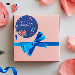 Sticker Rond Sous les créatures de la mer