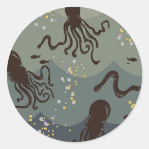 Sticker Rond Sous l'océan