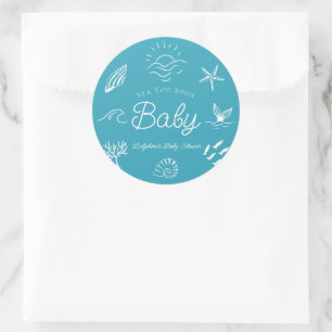Sticker Rond Sous l'océan Vous verrons bientôt Garçon Baby Show