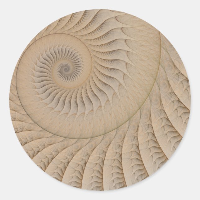 Sticker Rond Sous-remorque Tan Spiral Abstrait (Devant)