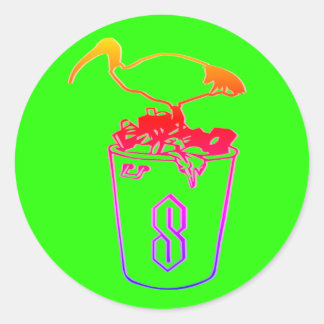 Sticker Rond Sous-traité Dans l'autocollant ibis