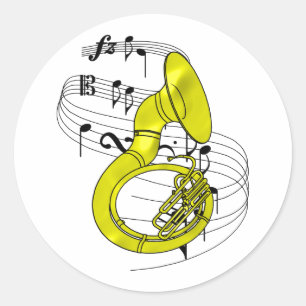 Sticker Rond Sousaphone