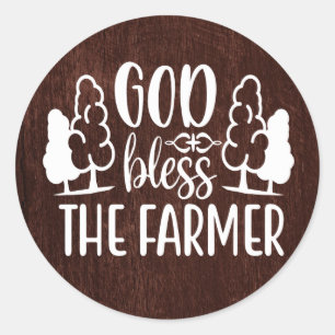 Sticker Rond Soutenez l'agriculteur, la dame de la campagne de