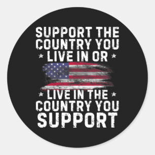 Sticker Rond Soutenez Le Pays Dans Lequel Vous Vivez Ou Soutene