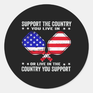 Sticker Rond Soutenez le pays dans lequel vous vivez Usa 4 juil