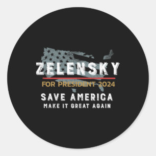Sticker Rond Soutenez l'Ukraine et Zelensky Les héros ne porten