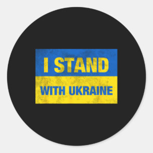 Sticker Rond Soutenez l'Ukraine Je suis avec l'Ukraine Drapeau