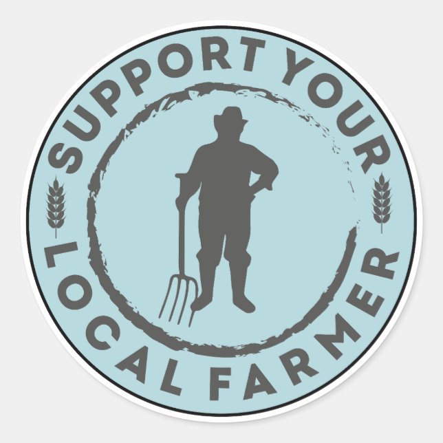 Sticker Rond Soutenez votre agriculteur local (Devant)