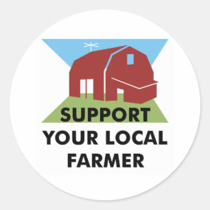 Sticker Rond Soutenez votre agriculteur local