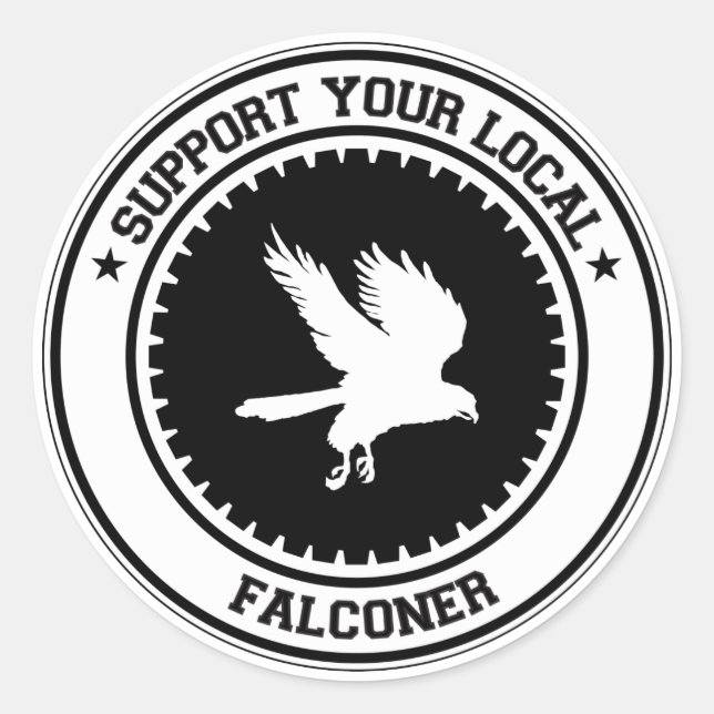 Sticker Rond Soutenez votre Falconer local (Devant)