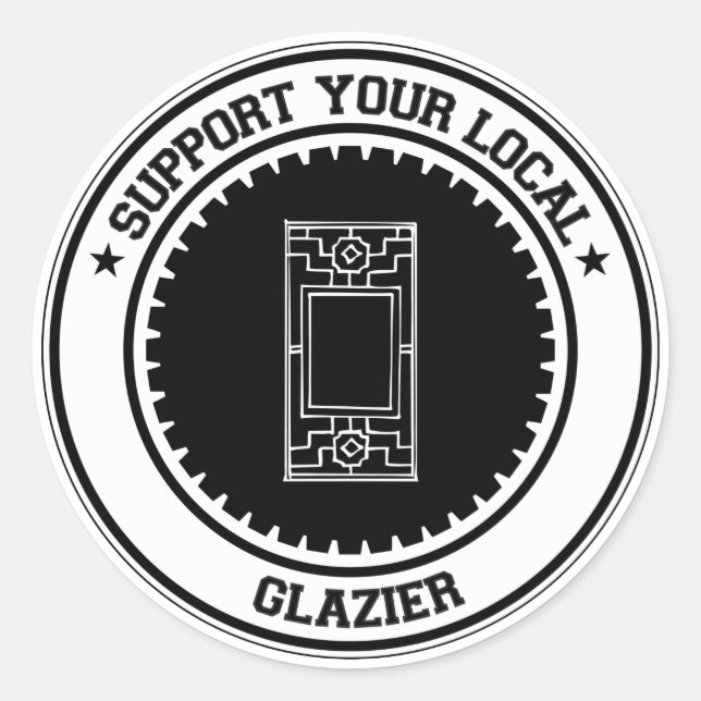 Sticker Rond Soutenez Votre Glazier Local (Devant)
