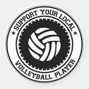 Sticker Rond Soutenez votre joueur de volleyball local