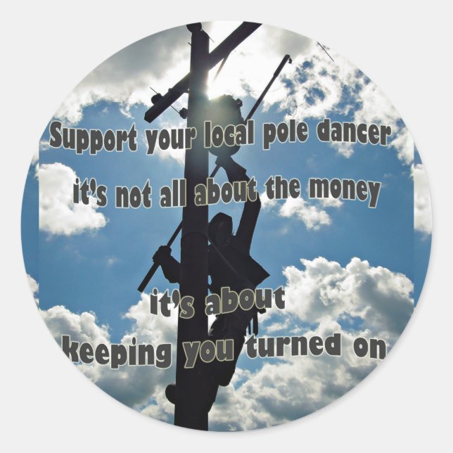 Sticker Rond Soutenez votre Lineman (Devant)