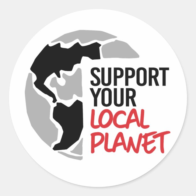 Sticker Rond Soutenez votre planète locale (Devant)