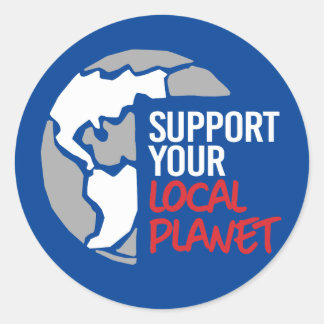 Sticker Rond Soutenez votre planète locale