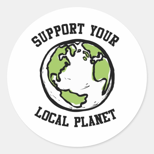 Sticker Rond Soutenez votre planète locale (Devant)