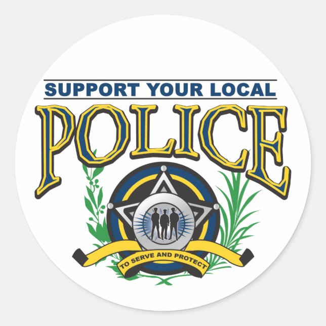 Sticker Rond Soutenez votre police locale (Devant)