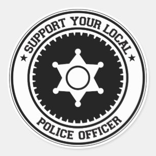 Sticker Rond Soutenez votre policier local
