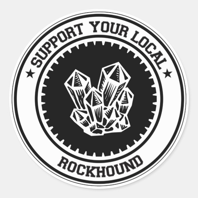 Sticker Rond Soutenez votre Rockhound local (Devant)