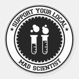 Sticker Rond Soutenez votre scientifique en chef local