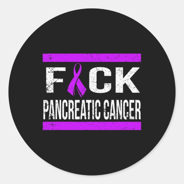 STICKER ROND SOUTENIR LA SENSIBILISATION AU CANCER PANCRÉATIQUE (Devant)