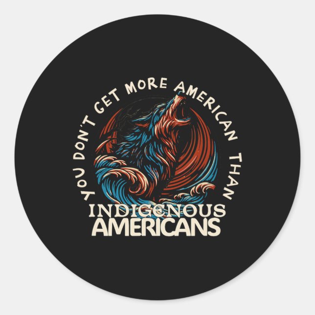 Sticker Rond Soutenir les Amérindiens  (Devant)