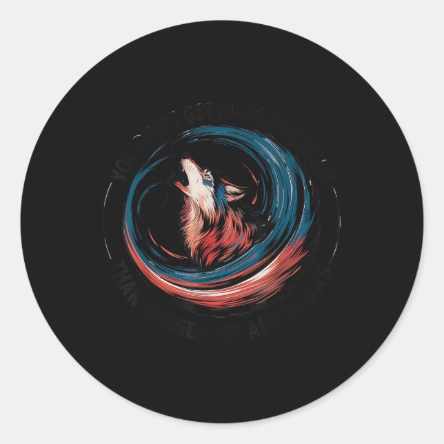 Sticker Rond Soutenir les Amérindiens contre Trump (Devant)