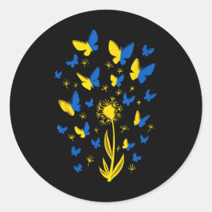 Sticker Rond Soutenir l'Ukraine Je suis avec l'Ukraine Femmes B