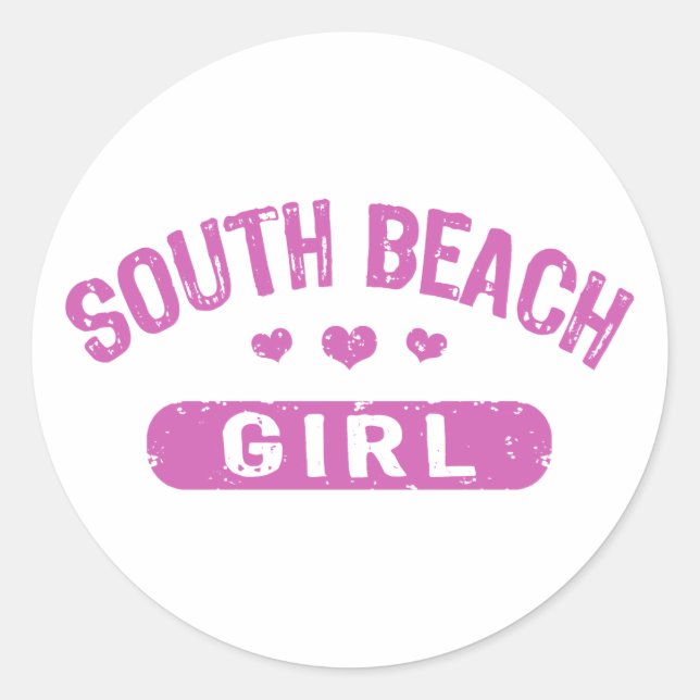 Sticker Rond South Beach Girl (Devant)