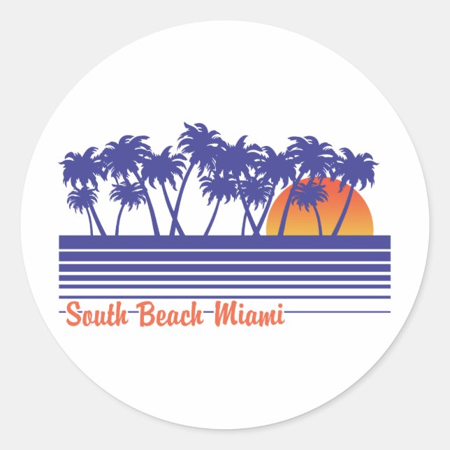 Sticker Rond South Beach Miami (Devant)
