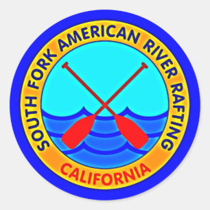 Sticker Rond South Fork American River Rafting Californie