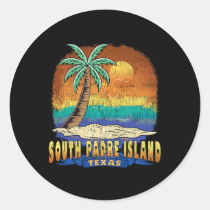 Sticker Rond South Padre Island Texas Vintage désorganisé Souve