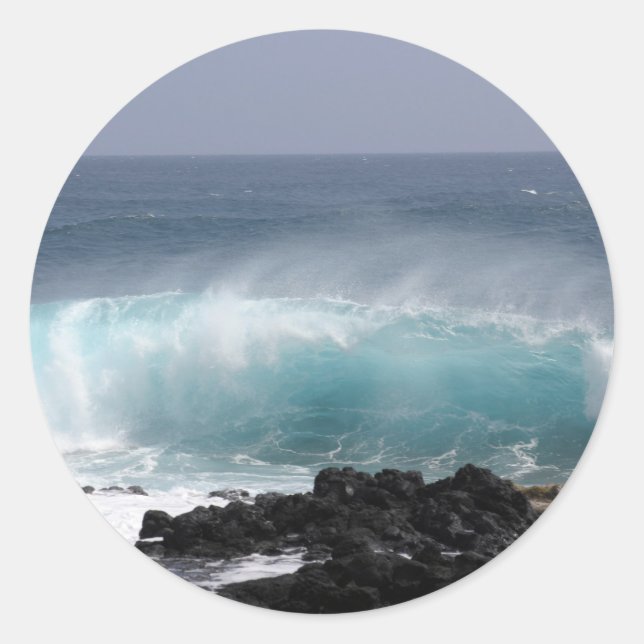 Sticker Rond South Point Wave, Hawaii (Devant)