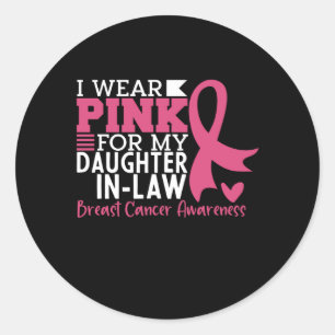 Sticker Rond Soutien à la belle-fille contre le cancer du sein 