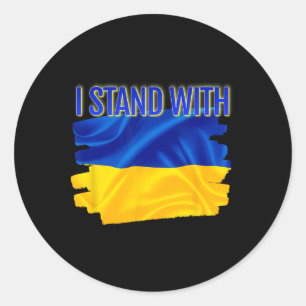 Sticker Rond Soutien à la paix mondiale Drapeau ukrainien Je su