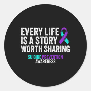 Sticker Rond Soutien à la prévention du suicide Mettre fin au s