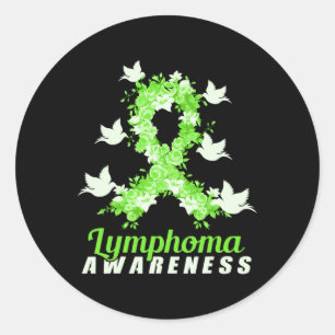 Sticker Rond Soutien à la sensibilisation au lymphome Oiseaux
