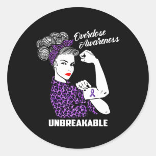 Sticker Rond Soutien à la sensibilisation Combattre les femmes