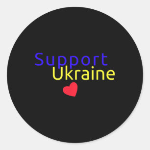 Sticker Rond Soutien à l'Ukraine Pas de guerre drapeau ukrainie