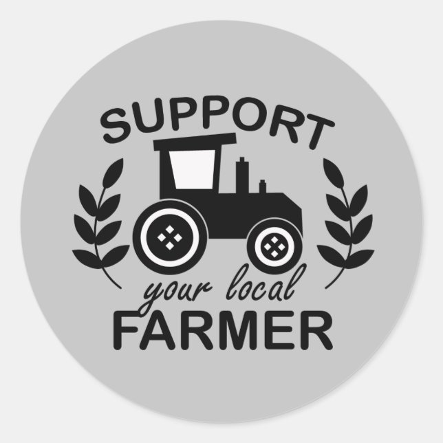 Sticker Rond soutien à votre agriculteur local (Devant)