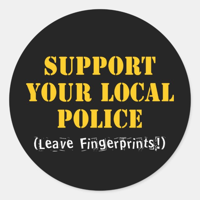 Sticker Rond Soutien à votre police locale - laissez des emprei (Devant)