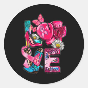 Sticker Rond Soutien au cancer Chemise Sensibilisation au cance