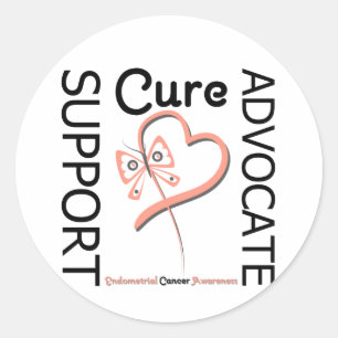 Sticker Rond Soutien au cancer de l'endométrie Avocat Cure