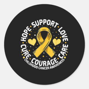Sticker Rond Soutien au cancer de l'enfant Cancer de l'enfant d