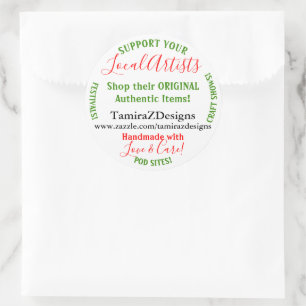 Sticker Rond Soutien aux artistes locaux