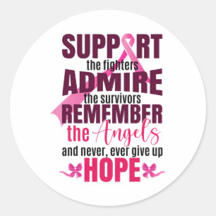 Sticker Rond Soutien aux luttes contre le cancer du sein Cancer