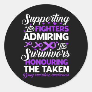 Sticker Rond Soutien Combattants Honorer La Surdose De Drogue P