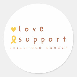 Sticker Rond soutien de l'amour pour le cancer de l'enfance Sti