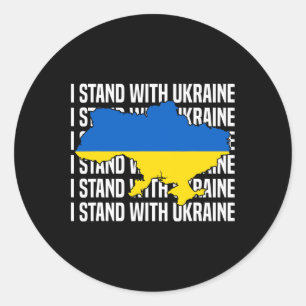 Sticker Rond Soutien de l'Usa Drapeau de l'Ukraine Amour Ukrain